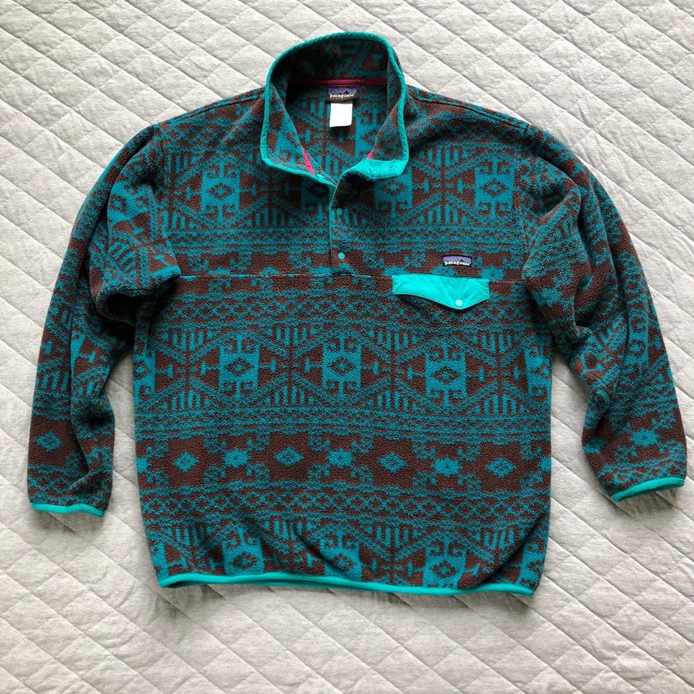 Patagonia Synchilla tribal Aztec pattern